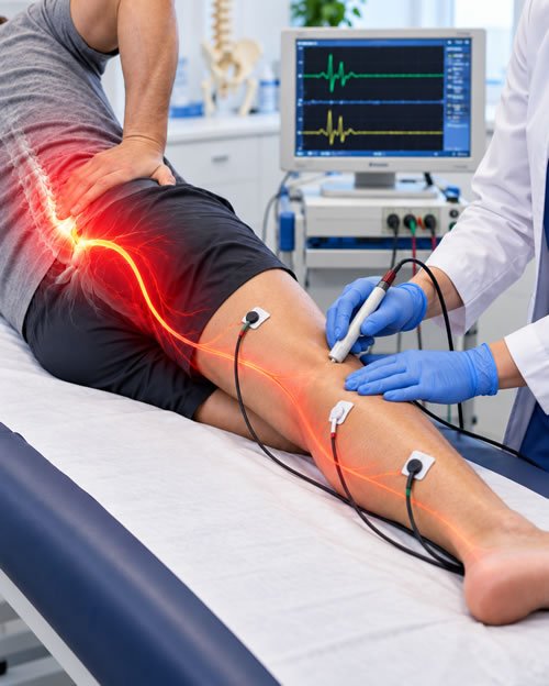 Paciente con dolor irradiado durante una valoración neurofisiológica